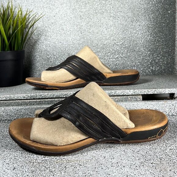 Merrell Mahogany Leather Flip Flops Sandals Shoes Size 6 - Picture 9 of 9